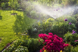 Watering flowerbeds