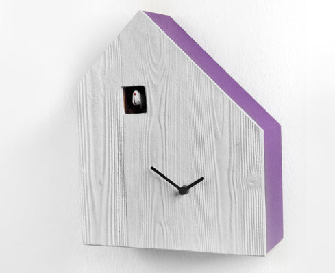 Orologio Cucu da muro in Legno con cassa in legno laccato Colore Bianco, Diamantini e Domeniconi